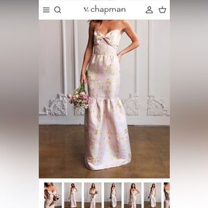 V. Chapman Pink Strapless Sleeveless Dress